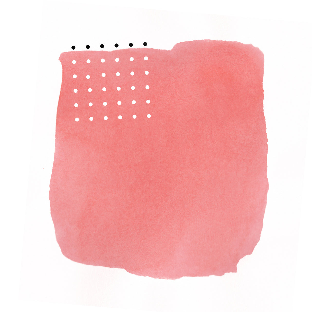 Abstract Pink Watercolor Brushstroke With Black and White Polka Dots Poster och Canvastavla
