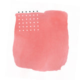 Abstract Pink Watercolor Brushstroke With Black and White Polka Dots Poster och Canvastavla