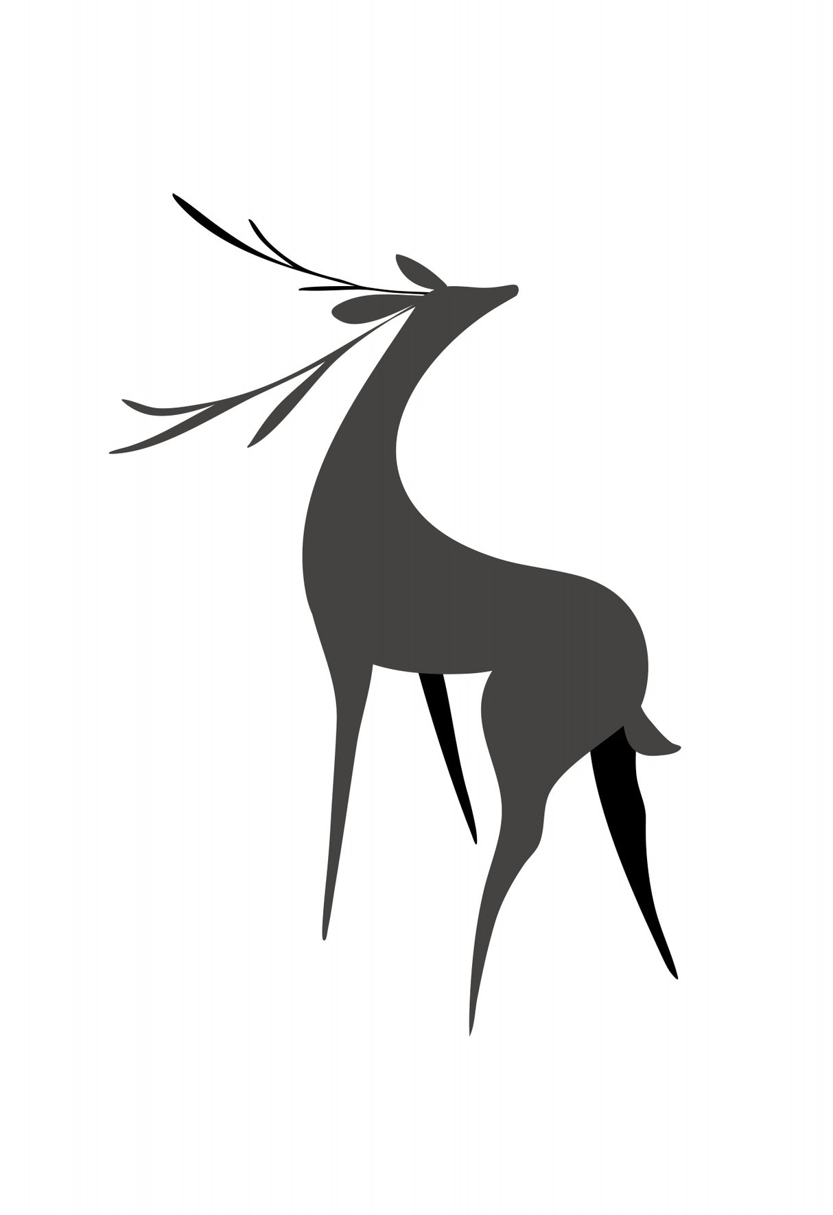 Stylized retro deer (grey) Poster och Canvastavla