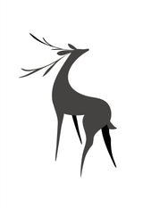 Stylized retro deer (grey) Poster och Canvastavla