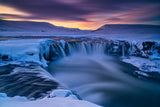 Wintry waterfall Poster och Canvastavla