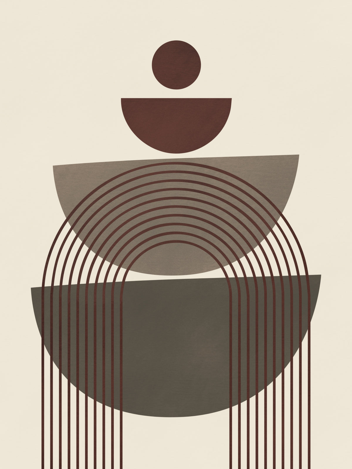 Brown Geometrical Shape Study Poster och Canvastavla