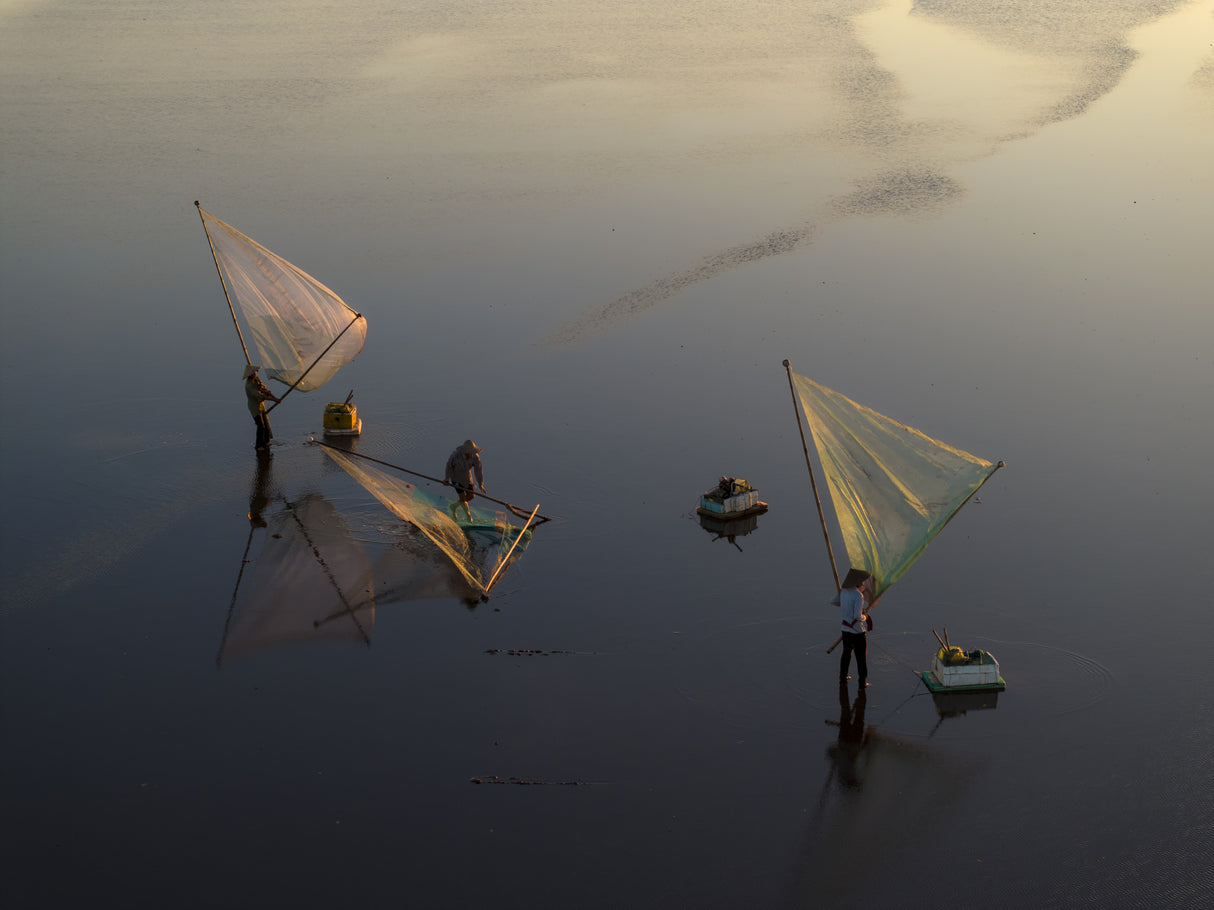 Vietnam Fishing Thái Bình Poster och Canvastavla