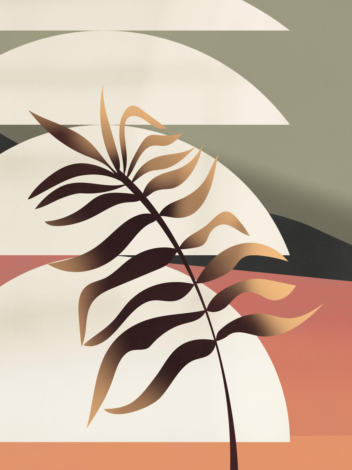 Glowing Palm Leaf Poster och Canvastavla