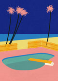Malibu Beach Poster och Canvastavla