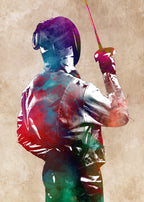 Fencer Sport Art 10 Poster och Canvastavla