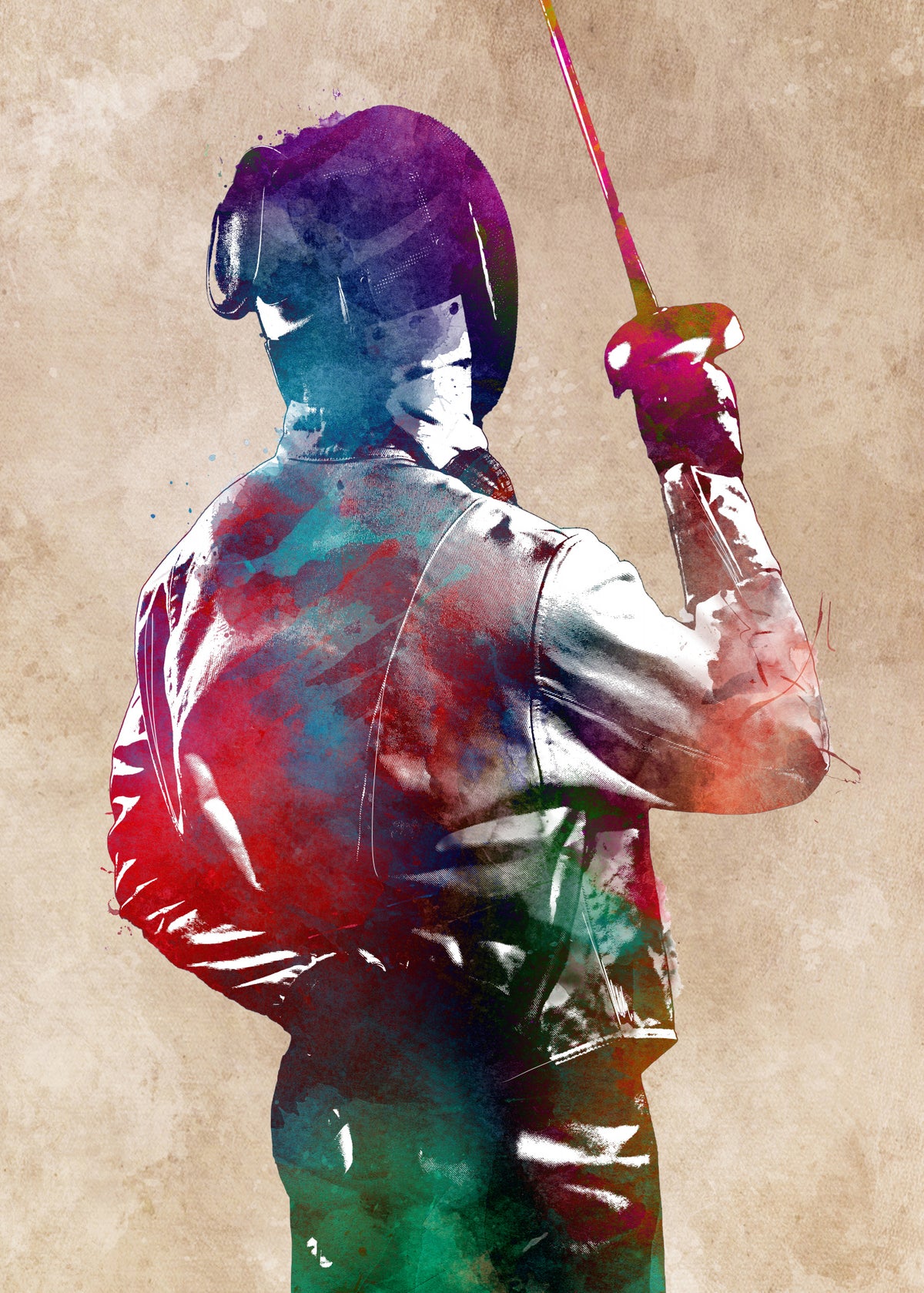 Fencer Sport Art 10 Poster och Canvastavla