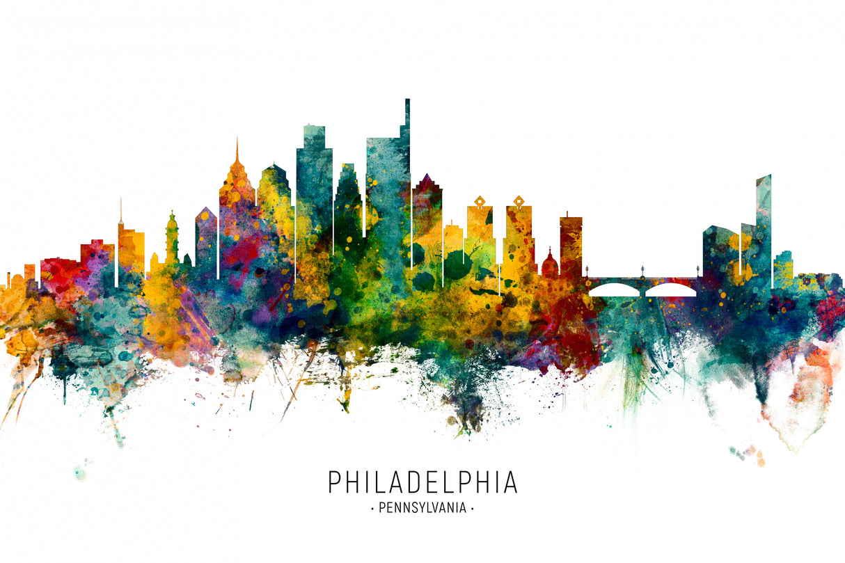 Philadelphia Pennsylvania Skyline Poster och Canvastavla