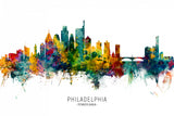 Philadelphia Pennsylvania Skyline Poster och Canvastavla