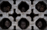 Boys at school in Benin. Poster och Canvastavla