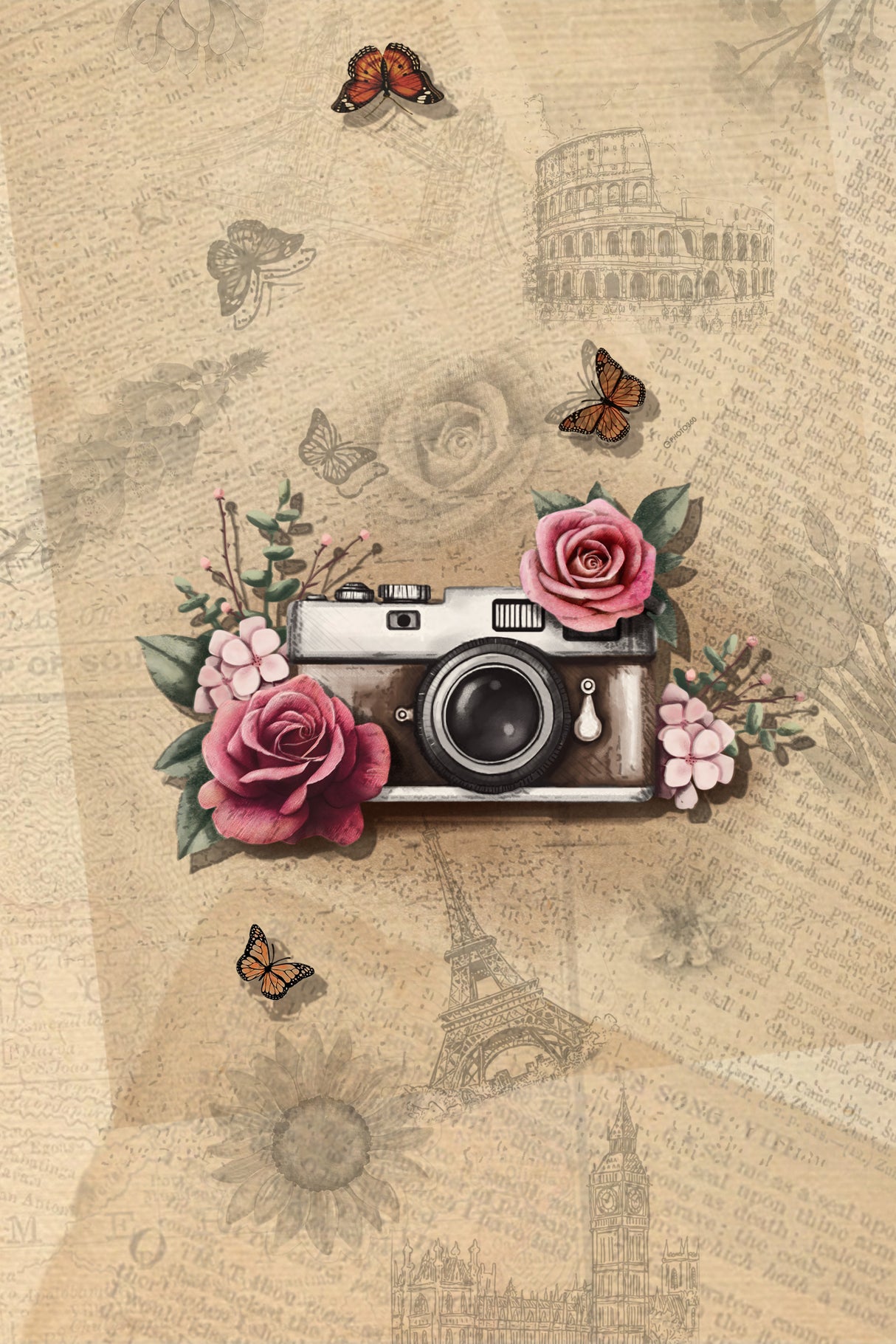 Vintage Camera Poster och Canvastavla