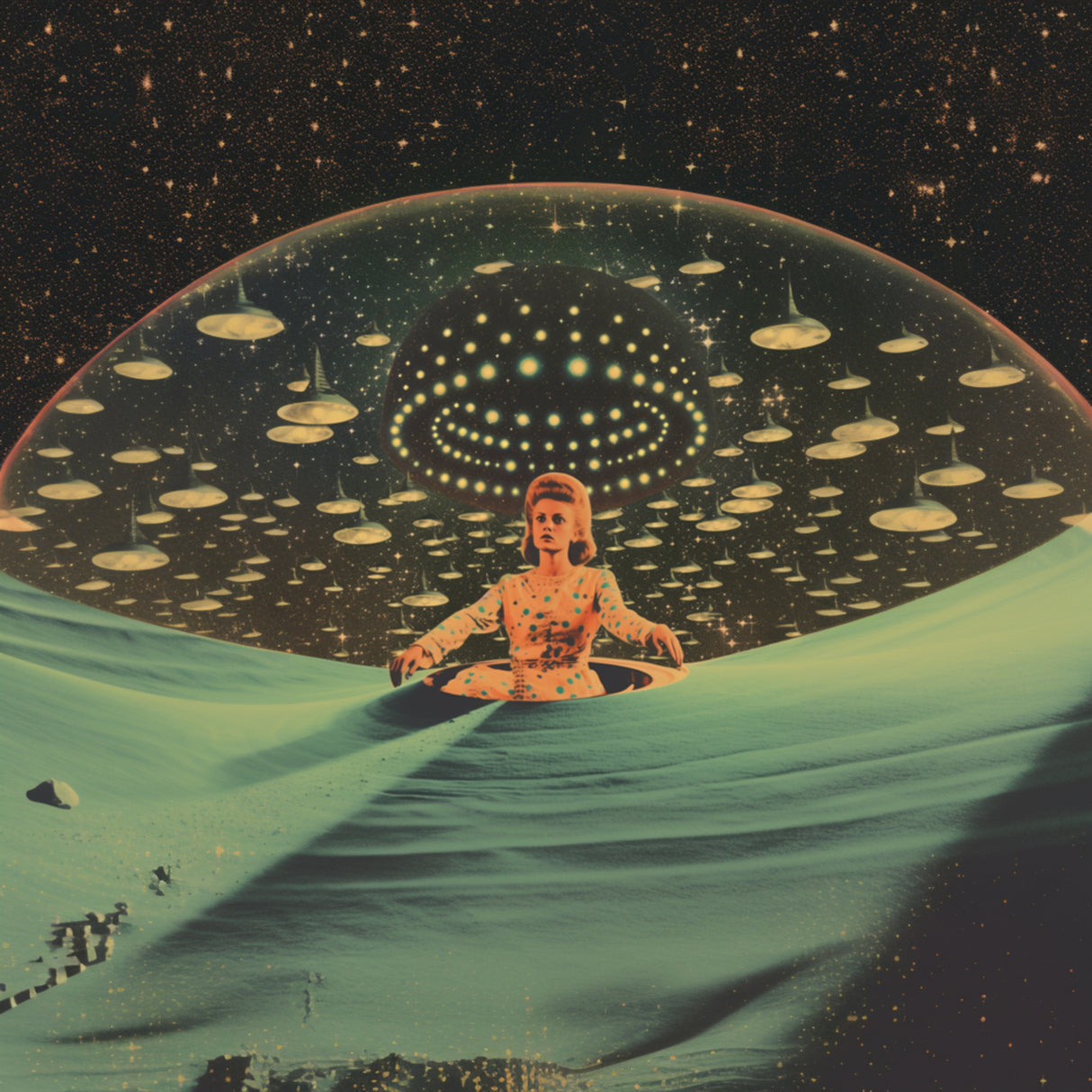 Space Dunes Collage Art Poster och Canvastavla