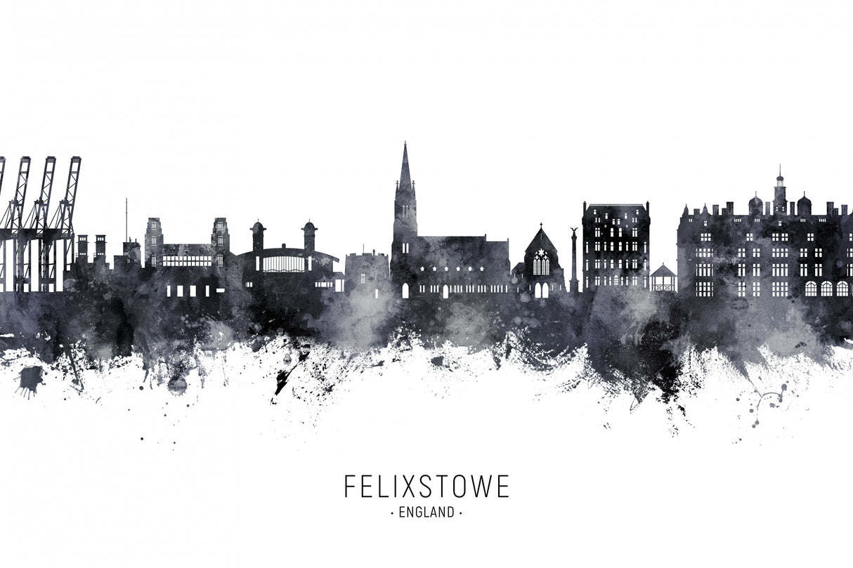 Felixstowe England Skyline Poster och Canvastavla