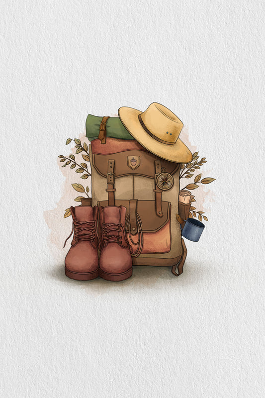 Backpack Travel Poster och Canvastavla