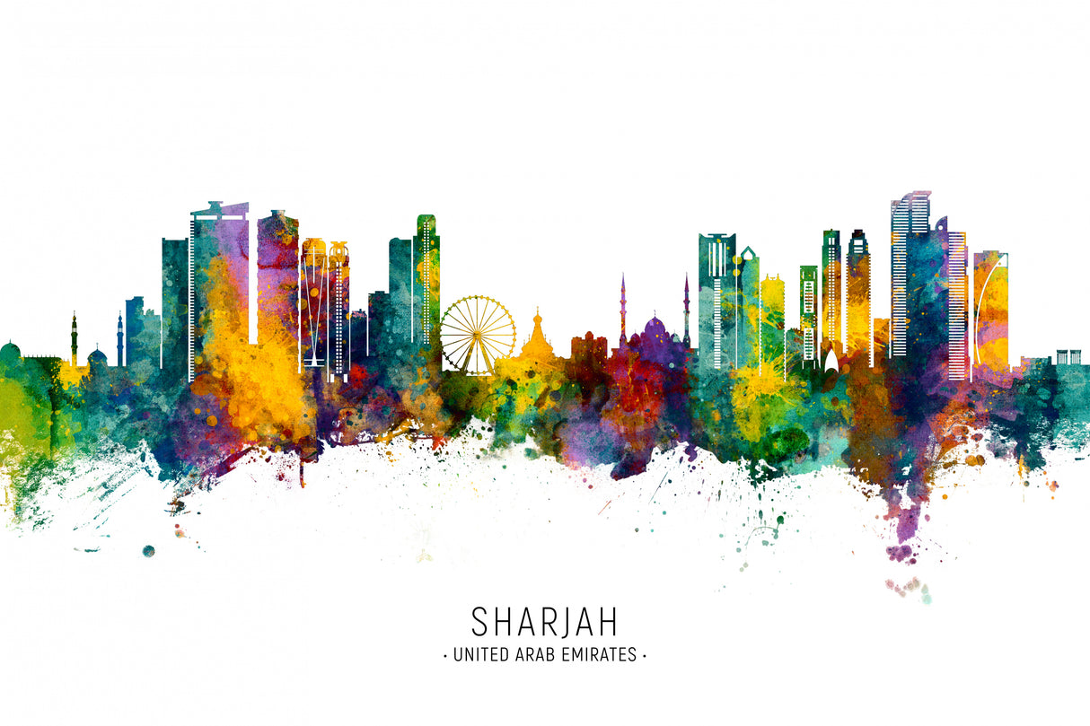 Sharjah Skyline Poster och Canvastavla