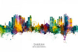 Sharjah Skyline Poster och Canvastavla