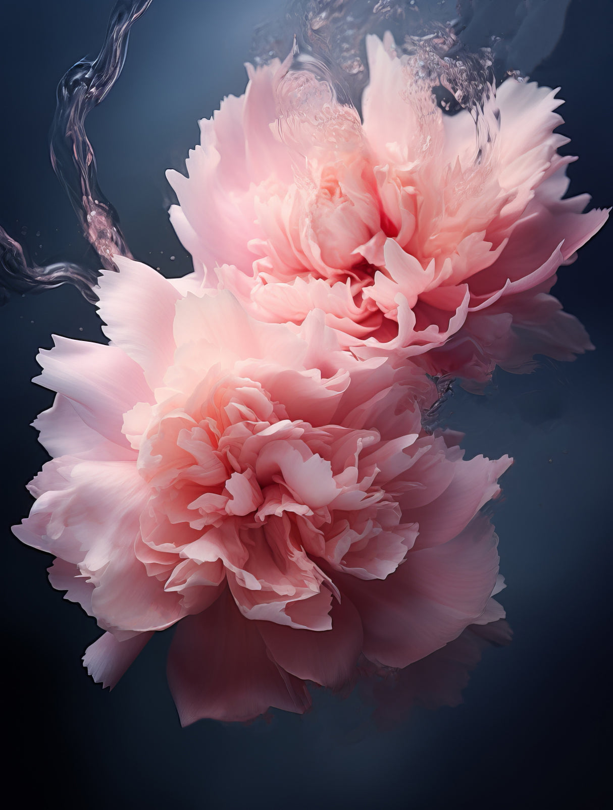 Flowers In Water 1 Poster och Canvastavla