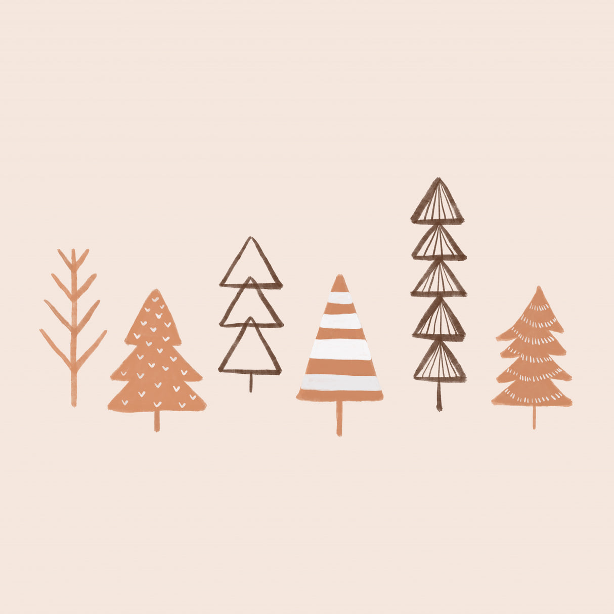Winter Trees Illustration Poster och Canvastavla