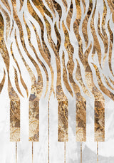 Gold Zebra Piano Poster och Canvastavla