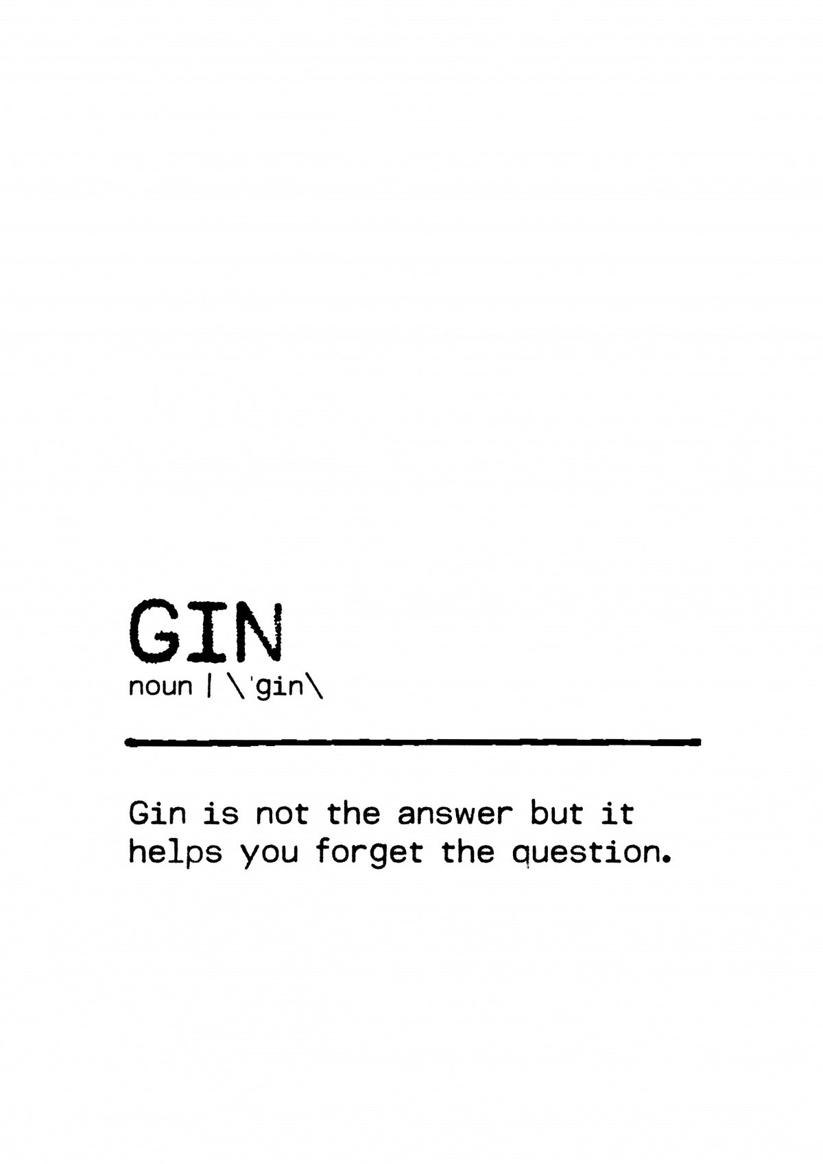 Quote Gin Question Poster och Canvastavla