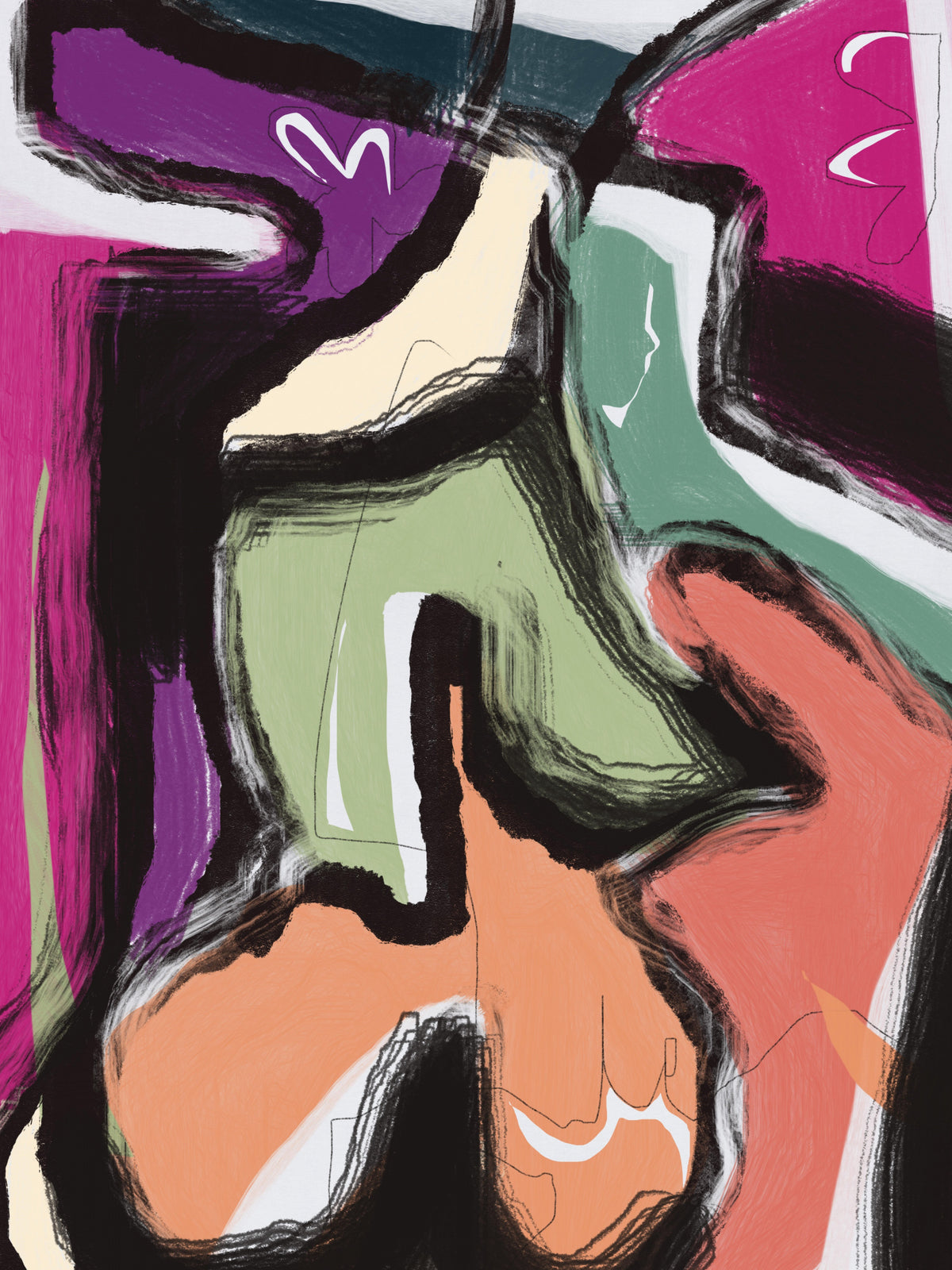 Figure and Color Poster och Canvastavla