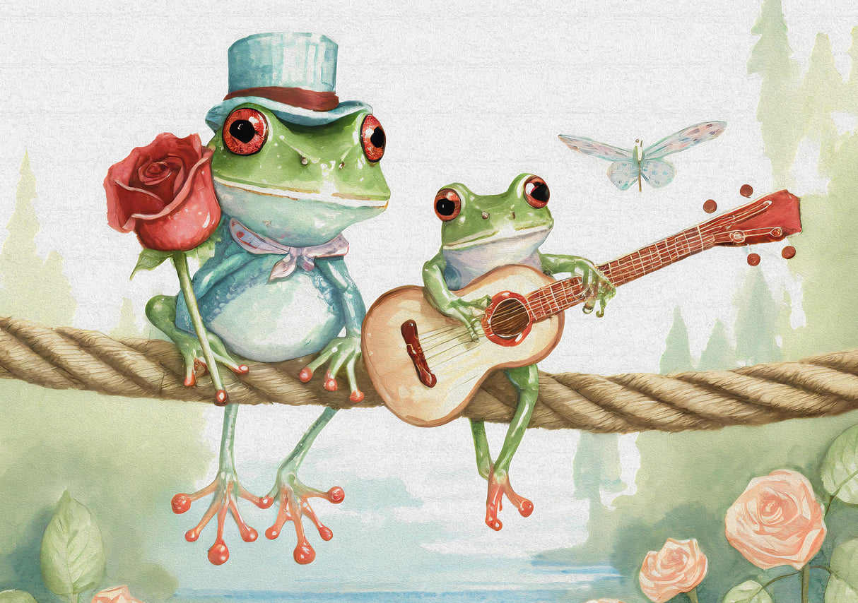 Frogs on a rope Poster och Canvastavla