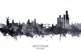 Amsterdam The Netherlands Skyline Poster och Canvastavla