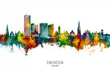 Swindon England Skyline Poster och Canvastavla