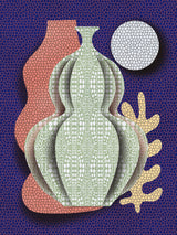 Pop Art Vase and Moon Poster och Canvastavla