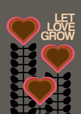 Let Love Grow Grey Poster och Canvastavla