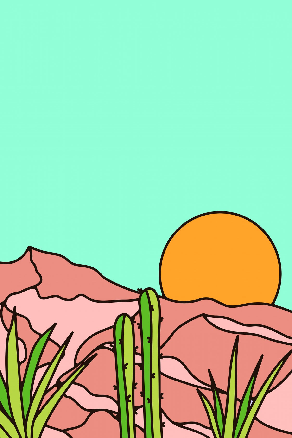 Minimal Desert Sunset Poster och Canvastavla