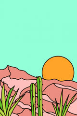 Minimal Desert Sunset Poster och Canvastavla