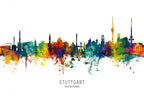 Stuttgart Germany Skyline Poster och Canvastavla