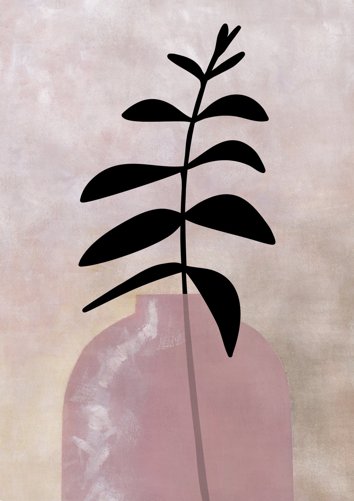Eui vase with leaves Poster och Canvastavla