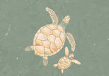 Landscape gold turtles green Poster och Canvastavla