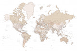 Detailed world map with cities, Louie Poster och Canvastavla