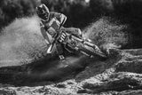 Motocross Black And White Poster och Canvastavla