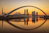 Sunrise at the Dubai Water Canal Poster och Canvastavla