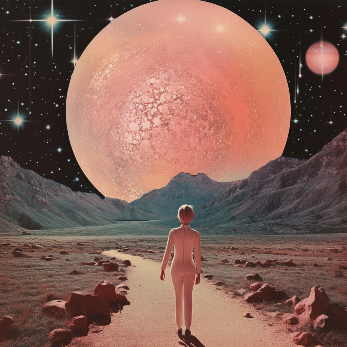 Planetary Space Collage Poster och Canvastavla
