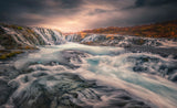 Sunset at Bruarfoss Poster och Canvastavla