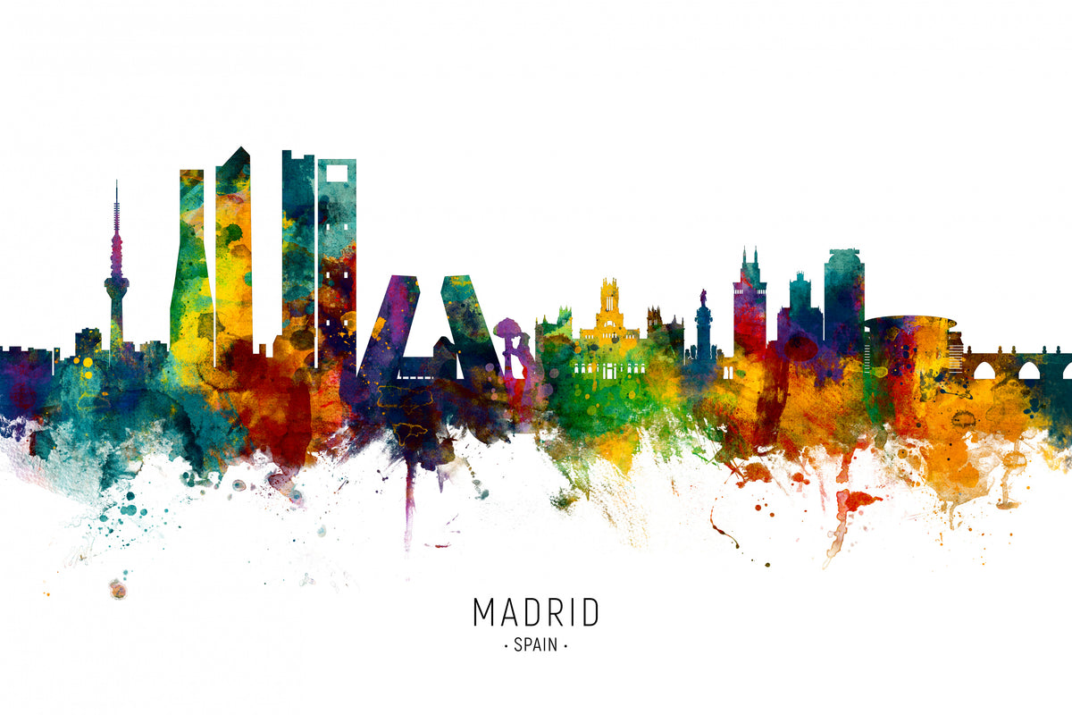 Madrid Spain Skyline Poster och Canvastavla