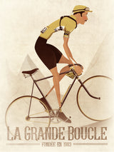 Vintage Style Tour De France Grand Tour Cycling Race Poster och Canvastavla