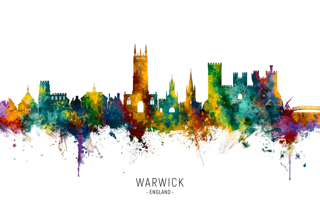 Warwick England Skyline Poster och Canvastavla