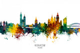 Krakow Poland Skyline Poster och Canvastavla