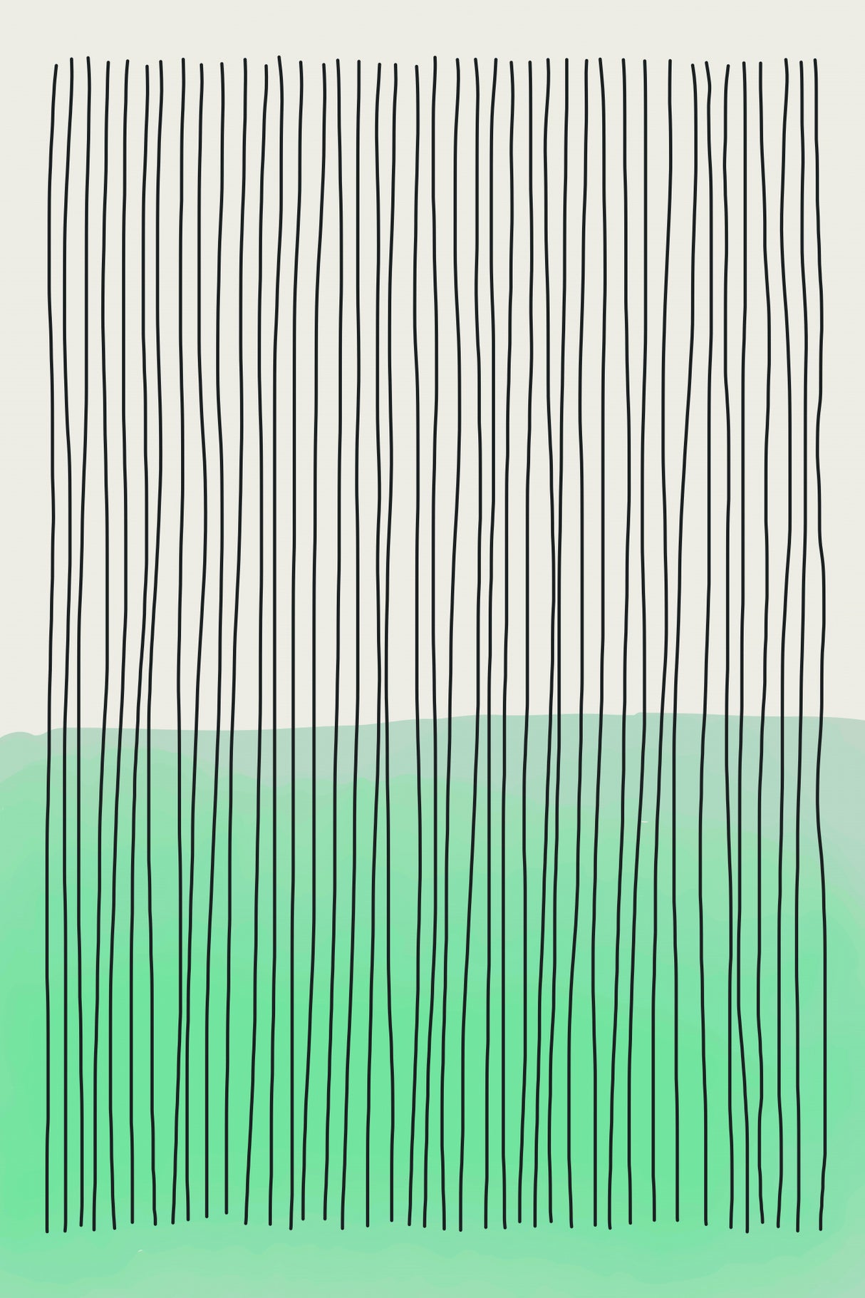 Pale Green Minimal Shapes Series #3 Poster och Canvastavla