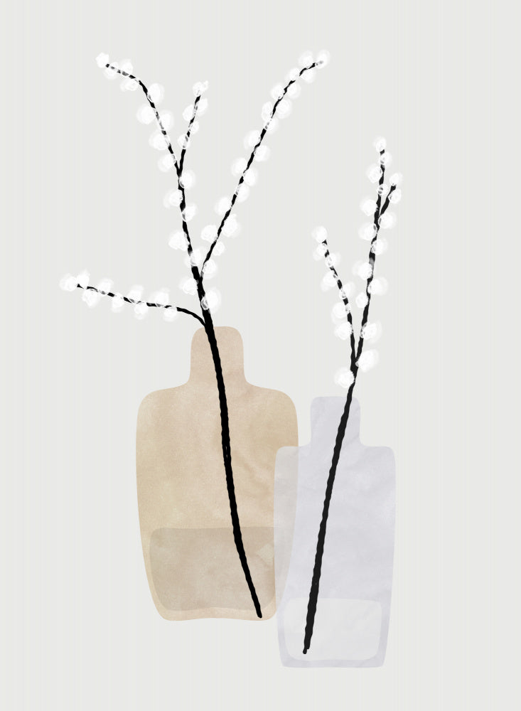 Flower branches in vases Vas och keramikposter