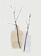 Flower branches in vases Vas och keramikposter
