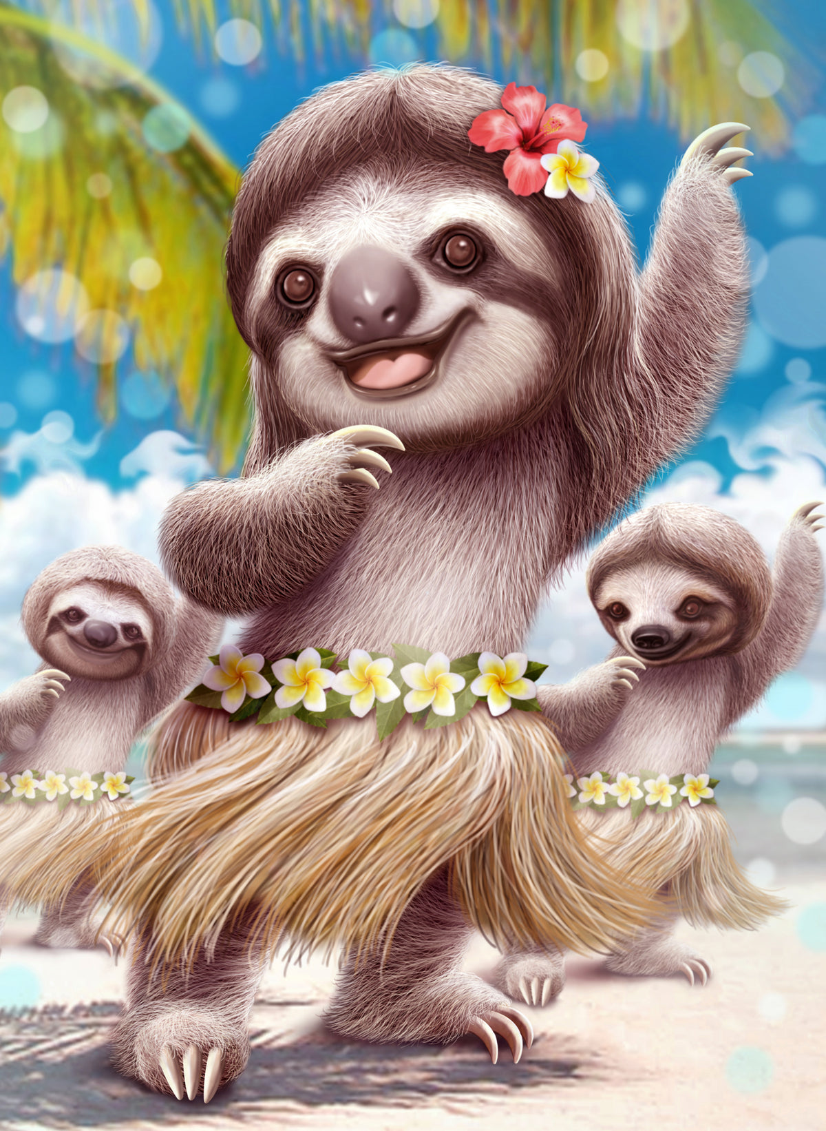 SLOTH HULA DANCER Poster och Canvastavla