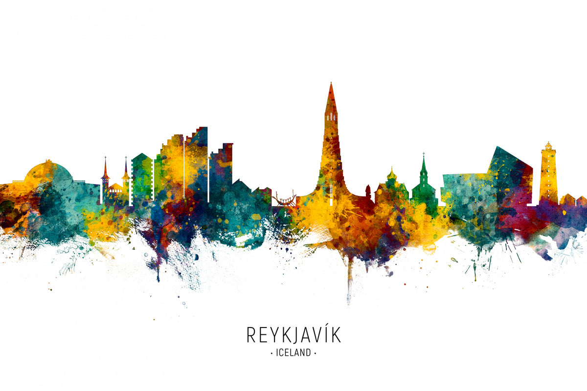 Reykjavík Iceland Skyline Poster och Canvastavla