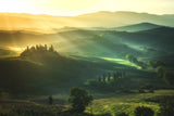 Tuscany - Val d'Orcia Sunrise Poster och Canvastavla